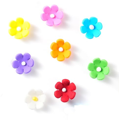 48 essbare Zuckerblümchen, Bunte Streublümchen Zuckerstreusel als Kuchen Dekoration und Torten Dekor, Streusel Blumen für Geburtstagstorte, Cupcakes, Desserts und Backwaren
