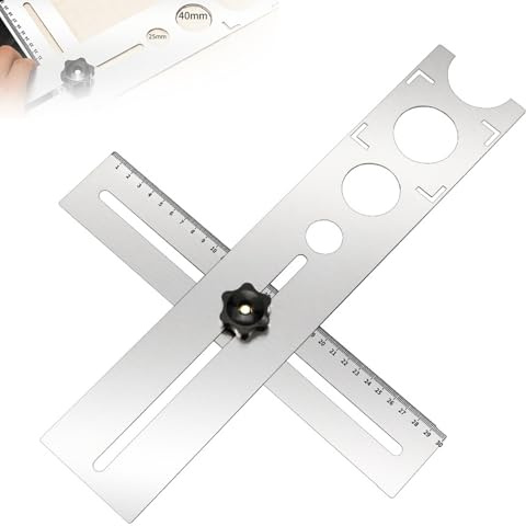 Fliesen Winkel Messlineal, 40 cm Fliesen Lochsucher Messlineal Edelstahl Einstellbar Locator Lineal für Tischler Fliesenleger