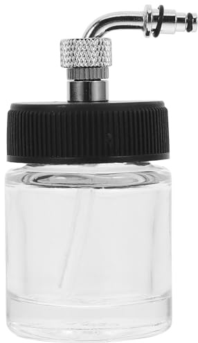 GARVALON Airbrush Glasflasche 22 Ml Wiederbefüllbarer Farbbecher aus Glas und Kunststoff Präziser Sprühfarbenbehälter für Airbrush im Automobilbereich
