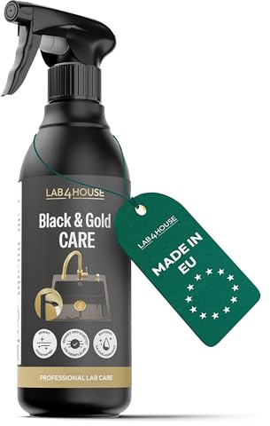 Lab4House | Black & Gold Care 500 ml | Reiniger für schwarze & goldene Armaturen | Entfernt Kalk & Wasserflecken | Pflege für matte Oberflächen | Bad & Küche