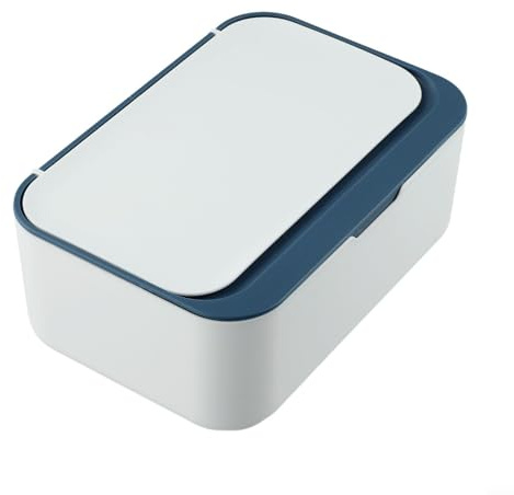 Shophubio Baby Wipes Container Dispenser Box with Lid, Wet Wipe Holder for Home and Car, Plastic Tissue Storage Case, Nappy Change Organiser Essential(Blue)