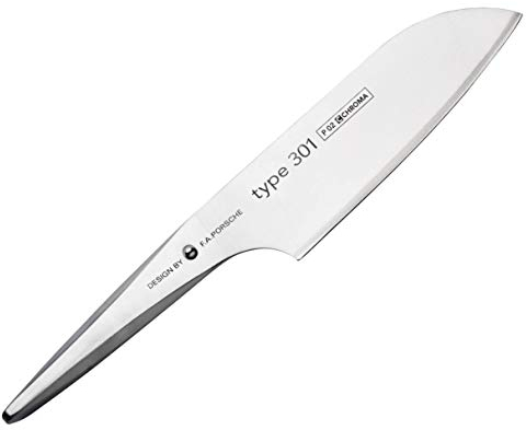 CHROMA Messer Type 301, universelles Santoku Messer P-02, Design by F.A.Porsche, Profimesser mit 17,8 cm Klinge
