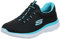 Skechers Summits, Zapatillas Mujer, Black Turquoise, 38 EU