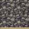 ABAKUHAUS Skull Stoff als Meterware, Grunge Scary Übel, Microfaser Stoff für Dekoratives Basteln, 1M (230x100cm), Anthrazit grau Tan