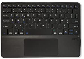 WE Coque Clavier Universel 9-11 Pouces [AZERTY Français] Etui de Protection Housse en Similicuir avec Clavier Bluetooth 3.0 sans Fil Amovible et Aimanté - Gris