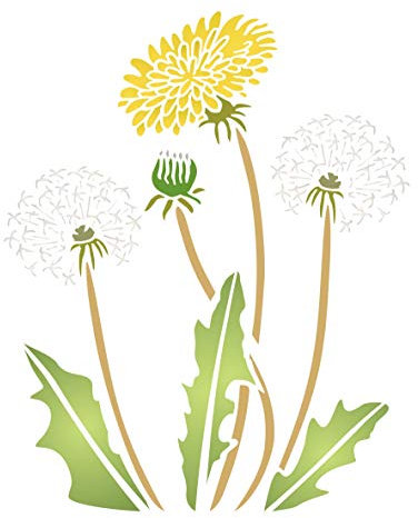 Pusteblume Schablone, 25,40 x 31,75 cm (L) - Stencil Company Original Dandilion Puff Wandschablone mit Blume