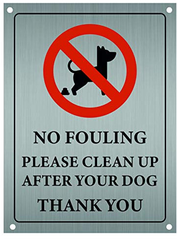 NO DOG FOULING SIGN METAL ALAMINIUM A5 20cm x 15cm PLAQUE / SIGN