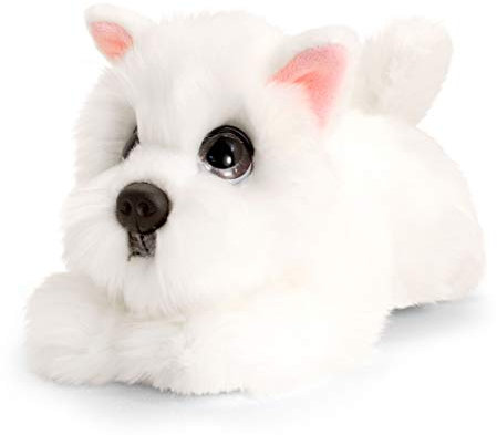 tachi Plüsch Westi White Terrier, Weißes Kuscheltier Hündchen, Stofftier Hund 25 cm liegend