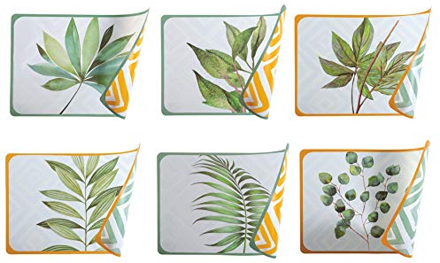 Villa d'Este Home Tivoli Oriental Botanique Set 6 Tovagliette double face in pvc