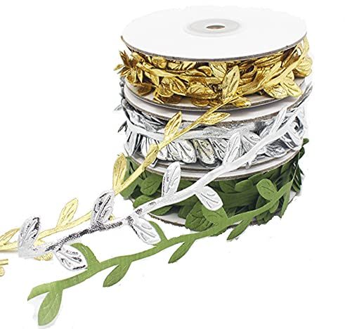 Grünes Blattband, 3 Stück Künstliche Blattrebe, Grünes Blatt Vintage Bänder, Wunderschön Künstlich Hergestellt Und Langlebig Künstliches Rattan für Familie, Hochzeit, Weihnachten, Dekorative
