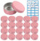 ZEOABSY 100 Pièces 10 ML Vide Rose Pots en Aluminium Cosmétiques Pot Canettes Bocaux Conteneurs 10ml for Fait Main Bougies Crème Baume Voyage, 10x cuillère, 4X Étiquettes