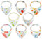 welsberg 8 Baby Lätzchen Dreieckstuch Kleinkinder Unisex 100% Bio Baumwolle Bandana Babylätzchen für Jungen und Mädchen 0-36 Monaten, Halstücher mit Druckknöpfen, Saugfähige Sabberlätzchen