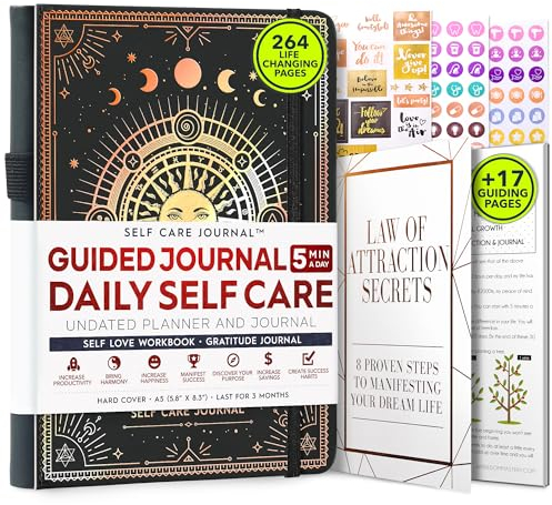 Self Love - Life & Goal Planner, a 90 Day Journey Creating Your Dream Life – Persönliches Dankbarkeits-Tagebuch, Wochenerfolgsplaner, Visionboard & Organizer + Planer-Aufkleber, undatiert