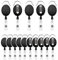 Fushing Lot de 15 porte-clés rétractables, porte-badge mousqueton robuste, bobine de badge d'identification avec cordon rétractable