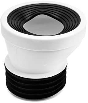 QWORK 20mm Offset Inodoro Conexión Tubería Inodoro Plástico Blanco