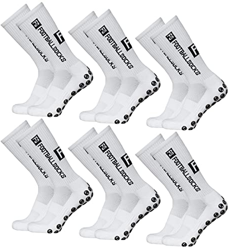 Lixada Fußballsocken Kinder Herren Stutzen Stutzenstrumpf,Unisex Outdoor-Sport-Laufsocken Kompressionsstretch-Socken Sportliche Fußball-Fußball-Socken Anti-Rutsch-Socken mit Griffen,6 Paar(39-46)