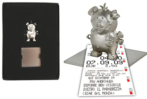 Zettelhalter - Fotohalter Glücksschwein mit Magnet 3 x 3 cm - Bilderhalter Fotoclip