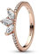 PANDORA Timeless Funkelndes Herbarium Cluster Ring mit 14 Karat rosévergoldeter Metalllegierung und Cubic Zirkonia Timeless Collection, Größe 56, 182392C01-56