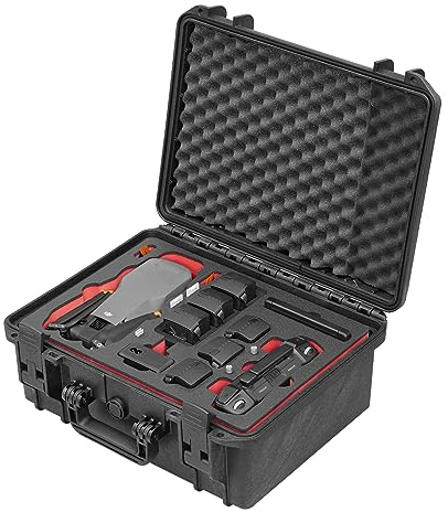 TomCase Koffer „Travel Edition“ für DJI Mavic 3 / Mavic 3 Pro/Mavic 3 Classic, DJI RC/RC Pro Controller & viel Zubehör - Akkus Laden im Koffer, wasserdichter Outdoor Case IP67 (schwarz-rot)