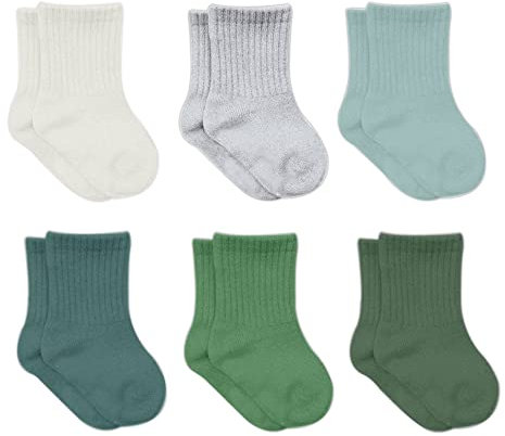 6 paia di calzini per neonati da 0-6 mesi a 3 anni, in cotone, senza cuciture, per bambini e bambine, 12-24 Monate