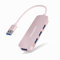 MEANHIGH USB 3.0 Hub 4 Port USB Hub for Laptop Multiport Splitter for Computer USB Port Expander for MacBook pro iMac HP,Dell, Asus, PC, Flash Drive, Mobile HDD-Pink
