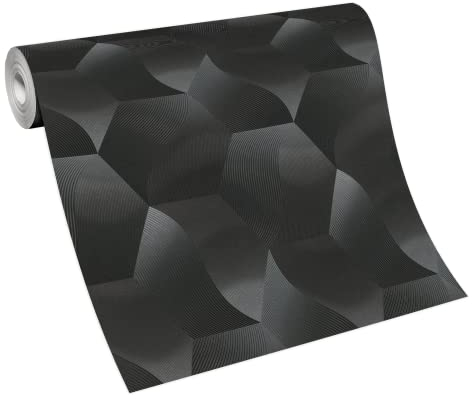 Erismann Vlies Tapete Design 3D Optik schwarz metallic schimmer geometrisch 10169-15
