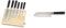 ECHTWERK Damastmesser Set 7tlg. Inkl. Magnet-Messerblock aus Holz & EW-DM-0360 Damastmesser Santokumesser, Kochmesser, Klinge ca. 18cm, Holzgriff, Küchenmesser, Silber