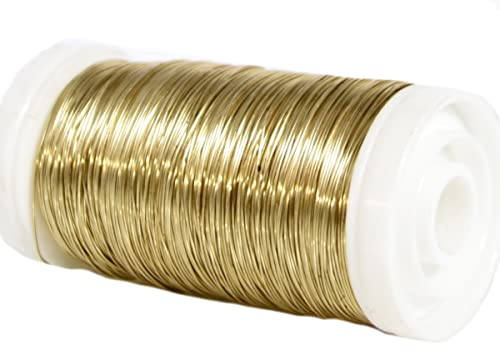 Decolackdraht 160m // Ø 0,3mm // 100g // Dekodraht Basteldraht Bindedraht Blumendraht // für Blumengestecke Dekokränze und ideal zum Basteln (Gold) Floristik Handwerk Bastelarbeiten