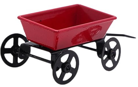 HOMSFOU 2st Mini-anhänger Simulationswagenmodelle Mini-schubkarre Winziges Trailauto Kleiner Roter Wagen Trail-car-Modell Im Maßstab Mini- -wanderauto Miniatur Metall Vorgeben Schießen