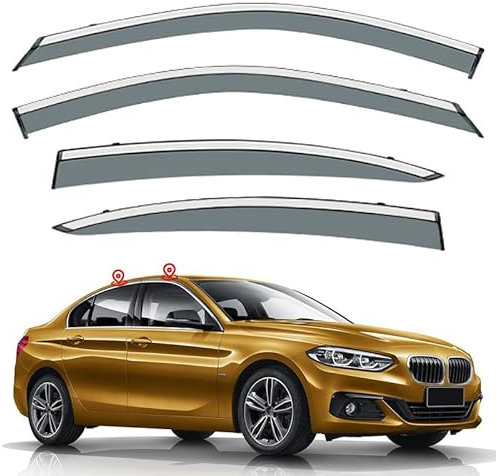 DTGTEX Car Wind Deflectors for BMW 1 Series 3 MK3-F52 2017, Windproof Rain Snow Smoke Guards Accessories, Front Rear Side Door Windows Rain Strip Accessories