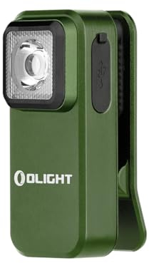 OLIGHT Oclip Rechtwinklige Fahrrad-Taschenlampe, 300LM, Weiß und Rotlicht (Grün)
