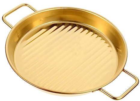 JECOMPRIS Fondue Pot Amphora Pizza Pan Stainless Steel Fry Pan Stainless Steel Baking Pan Pizza Accessories Round Shaped Baking Pan Pizza Pan for Oven Pizzas Serving Tray Fondue Film Fried