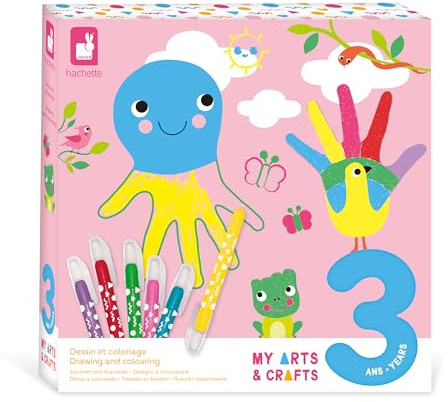 Janod - Drawing and Colouring - Children’s Craft Activity - Arts & Crafts Kit - Painting, Drawing and Colouring - Children’s Colouring - Activity for Ages 3 +, J09149