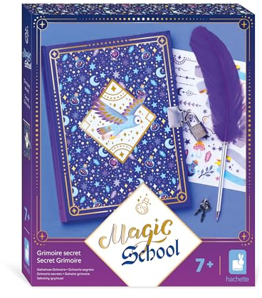 Janod - Magic School - Diario Secreto - Diario Íntimo Infantil - Manualidades Creativas - Libro de Hechizos con Boli de Pluma - Mundo de la Magia - Actividad Manual Niños a Partir de 7 años - J09110