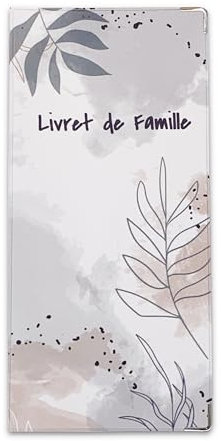 Nemau - Étui Livret de Famille - Protège-Livret Officiel - Housse en Gomme Expansée - Format Mairie - Fabriqué en France - Souple, Imperméable, Élégant - Modèle feuillage Abstrait Rose et Gris