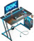ODK Scrivania Gaming con Luci a LED e Presa di Corrente, Postazione Gaming con Portabicchieri e Gancio per Cuffie, Scrivania Computer con Design a Doppia Z Fibra di Carbonio Nera 80 cm