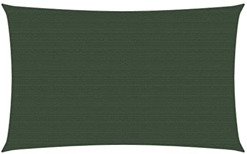 vidaXL Voile d'ombrage 160 g/m² Vert foncé 6x8 m PEHD, Voile de Parasol, bâche de Parasol, écran Solaire, voiles de Parasol, bâches de Parasol