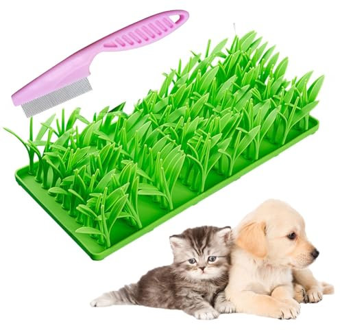 Tappetino In Erba Di Silicone For Gatti, Tappetino Da Fiuto For Animali Domestici For Cani, Incoraggia Le Capacità Di Foraggiamento Naturale For Gatti, Conigli E Cani(1 Pack)