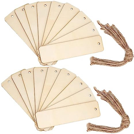Lurrose 60stücke Lesezeichen Unbearbeitet Blanko Tags Für Rechteckige Holzmarkierungen Für Bastelbedarf Für Und Dekoration