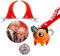 Chainsaw Keychain Denji Makima Action Figure Key Ring Anime Badge Red Cosplay Horns Hair Clips Headwear with Stickers 13 Pcs