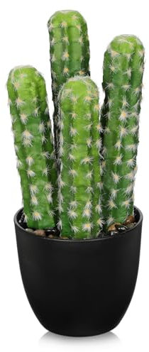 Oairse Plantas de cactus artificiales de 9.3 pulgadas, pequeñas plantas de cactus artificiales para interiores, plantas suculentas de desierto falso, plantas artificiales para interiores con maceta,
