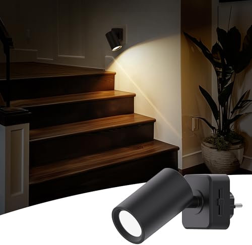 LOHAS-LED Nachtlicht Steckdose mit Dämmerungssensor, Dimmbares Nachtlicht, 3000K WarmWeiß, Modernes Steckdosenlicht für Flure, Schlafzimmer, Küchen, Badezimmer, Wohnzimmer, 1 Stück