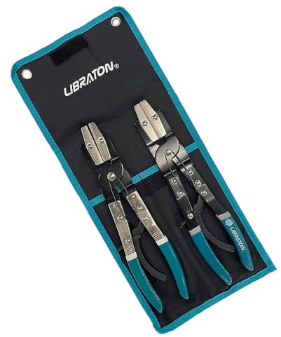 LIBRATON Pinze Stringitubo per Tubi Flessibili, 2 Pinza per Fascette Stringitubo, Pinze per Stringere Tubi Flessibili da 12”, Pinza per Tubo del Carburante e Radiatore, Refrigerante, Automotive