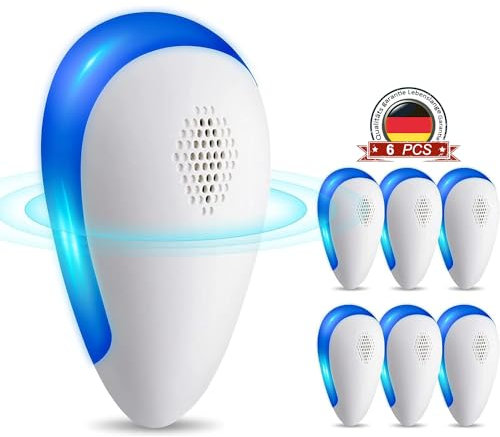 Ultrasonic Pest Mouse Repeller, Powerful Indoor Electronic Plug in Pest Control Repellent Ideal for Mouse, Mice, Spider, Cockroaches, Ants, Fly, Mosquitoes, Moths, Harmless Eco-Friendly (6Pack)