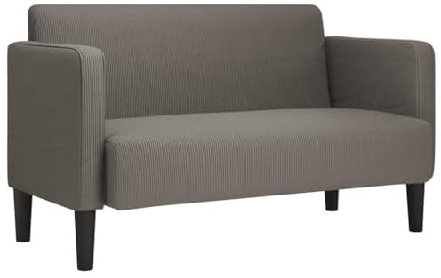 vidaXL Zweisitzer-Sofa Hellgrau 109 cm Cordstoff
