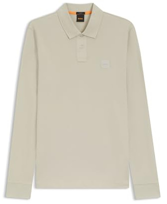 BOSS Men's Passerby Slim Fit Stretch Cotton Pique Polo Shirt, Light Beige, 3XL