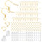 UNICRAFTALE 100Set Stainless Steel Earrings Hooks 18K Gold Plated Ear Wire with 100Pcs Open Jump Rings and 200Pcs Ear Backs Earring Hooks with Coil for DIY Earring Jewelry Making