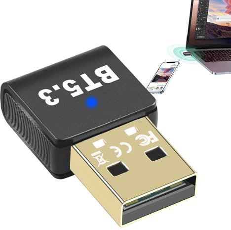 Récepteur de dongle sans fil, récepteur de dongle d'émetteur USB | 5.3 Émetteur de récepteur sans fil de bureau - Plug and Play, l'adaptateur USB prend en charge la transmission audio haute définition