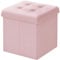 WOLTU® Sitzhocker mit Stauraum Sitzwürfel Sitzbank faltbar Truhen Aufbewahrungsbox, Deckel abnehmbar, Gepolsterte Sitzfläche aus Leinen, 37,5x37,5x38CM(LxBxH), Rosa