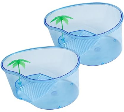 BESPORTBLE 1pièce Terrarium Plastique pour Tortues avec Espace De Bain Habitat Émulational pour Reptiles Design Attrayant Et Facile à Transporter